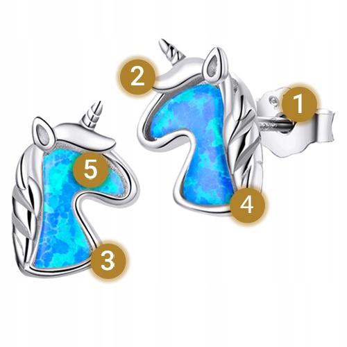 Unicorn Stud Earrings S925 Shiny Unicorn