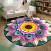 Yousheng Diatomaceous Earth Floor Mat 3D Realistic Rainbow Sunflower Pattern Quick Dry Non-Slip Absorbent Mat