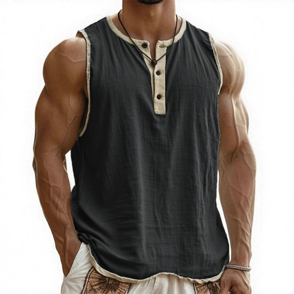 Man  Leisure  Sleeveless  Vest  Breathable