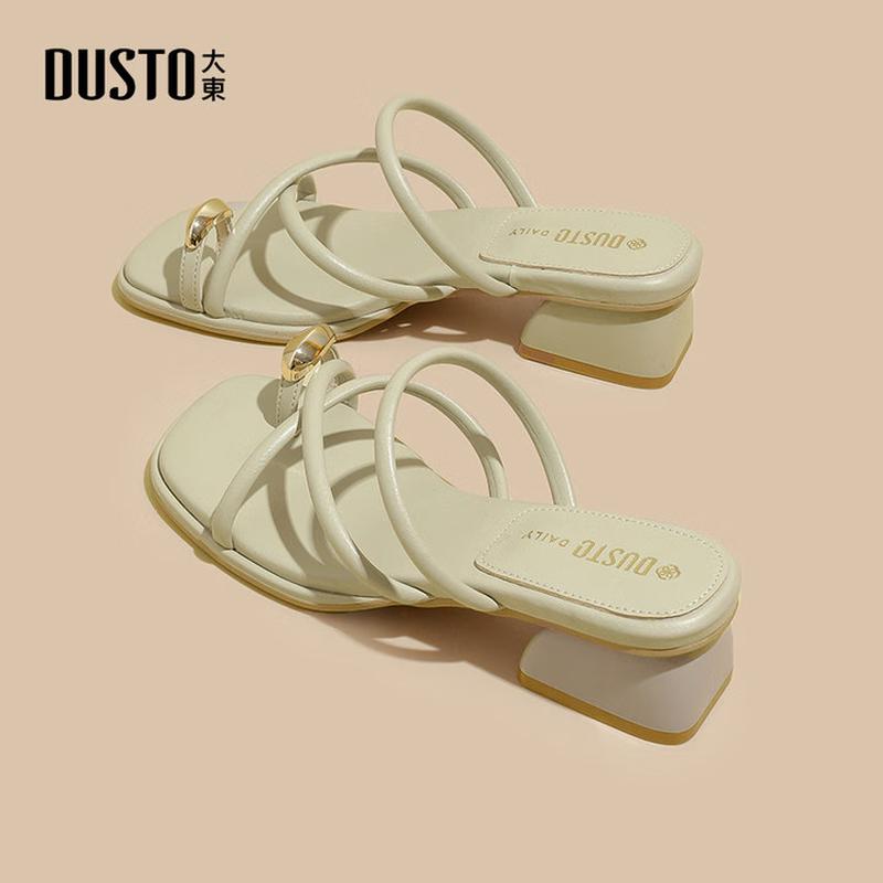 DaDong Women s French Square Heel Roman Sandals 37