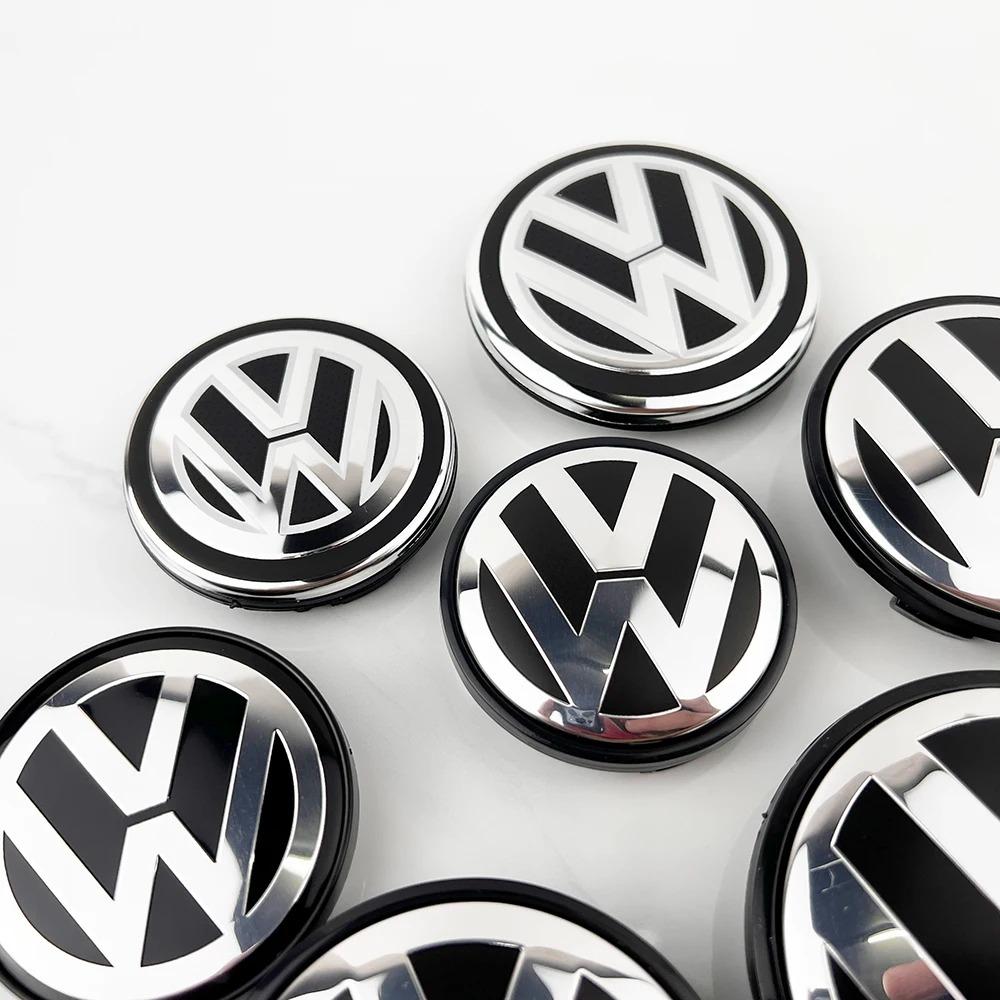 For VW Emblems 4pcs 55mm 56mm 65mm 70mm For Volkswagen VW MK5 Golf Passat Jetta Styling Car Wheel Center Caps Hubcap Cover 3B7601171 1J