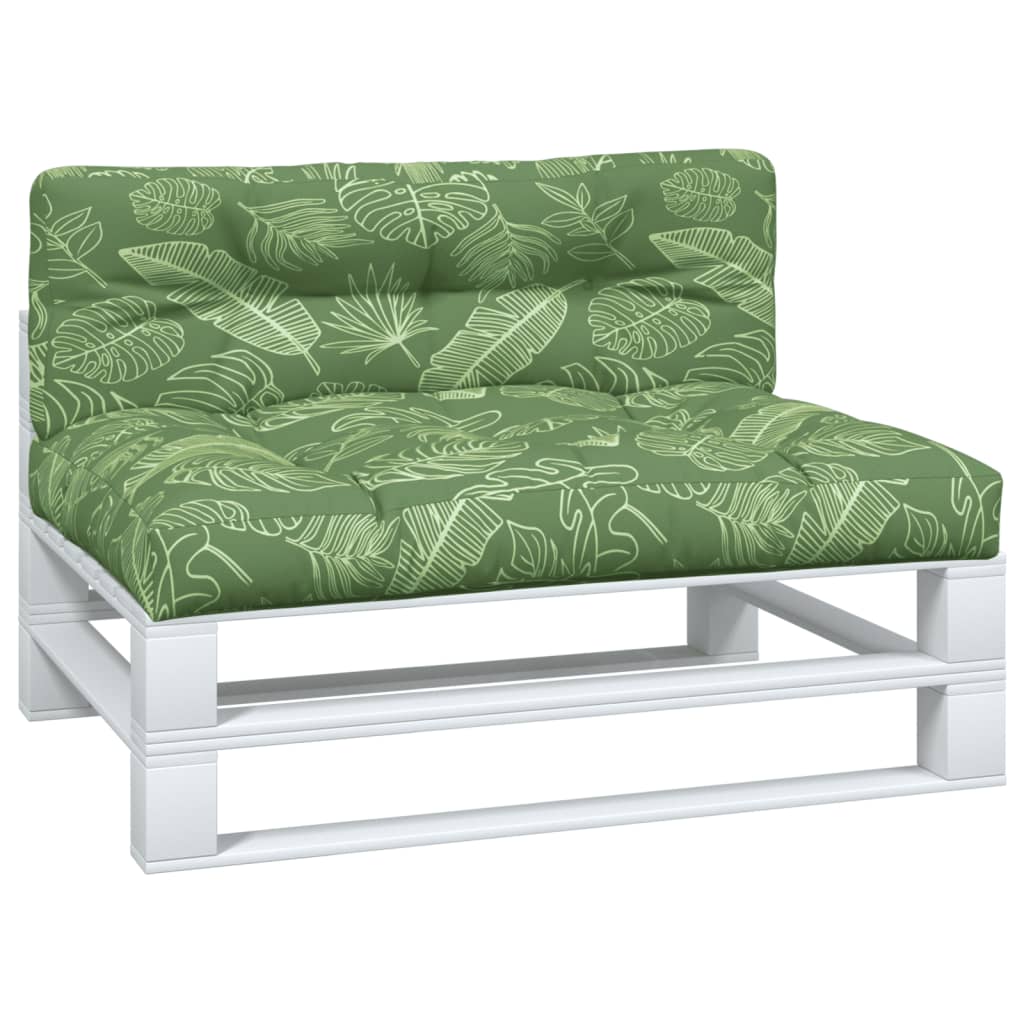 2 Piece Palette Cushion Set with Leaf Pattern Fabric