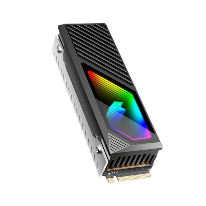 M.2 2280 Solid Disk Heatsink Aluminum Heat Dissipation With ARGB Fan and Metal Thermal Pad For Hard Disk Heat Sink