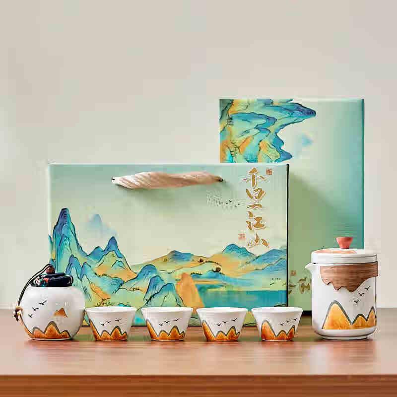 

BoBao Thousands Miles of Rivers and Mountains Ceramic Tea Set