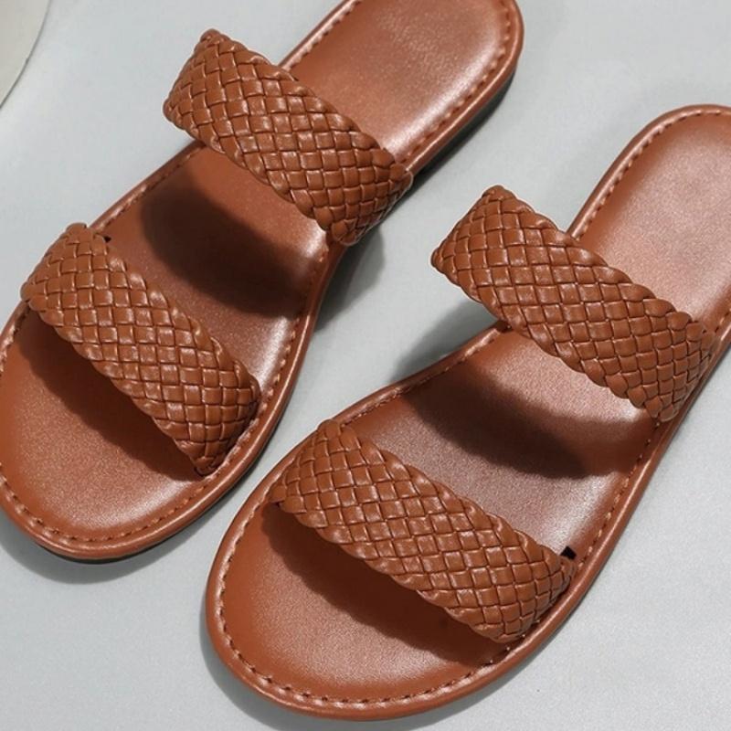 

Летние тапочки с металлическим плетением 42