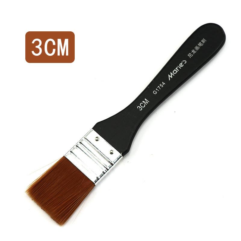 Black Handle Brush Metal Ring Wooden Handle Nylon Hair Artist Watercolor Oil Painting Gouache Acrylic Art Supplies