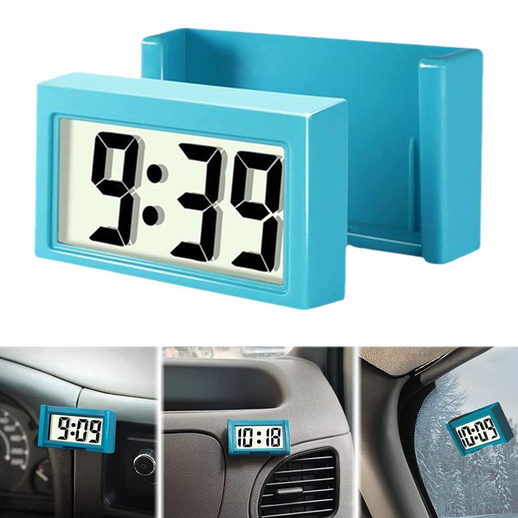Mini hodiny do auta Auto Nákladní vozidlo Palubní deska Čas Samolepicí držák Vozidlo Elektronické digitální hodiny s LCD displejem