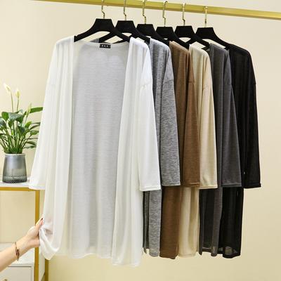 Spring Summer Thin Cardigan for Women Long Sleeves Shirt Sun Protection Clothing Plus Size Loose Air-conditioned Cover Up