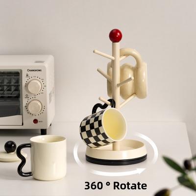Cream-style Cup Draining Rack, Kitchen and Bathroom Desktop, Cosmetic Storage and Shelving Rack