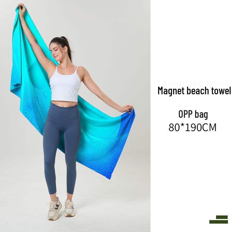 Magnetic Quick-Dry Microfiber Sports Beach Towel