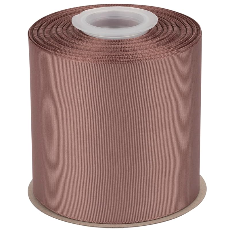 

[Tekdeere]Width 100mm solid chocolate chip grosgrain ribbon, perfect for gift wrapping, sewing, hair accessories, wedding decorations - 22 meters/roll