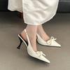 2025 New Heels for Women Pointie Bow Sandals Black Wedding High Heels Fashion Summer Patent Leather Lady Pumps Zapatos De Mujer