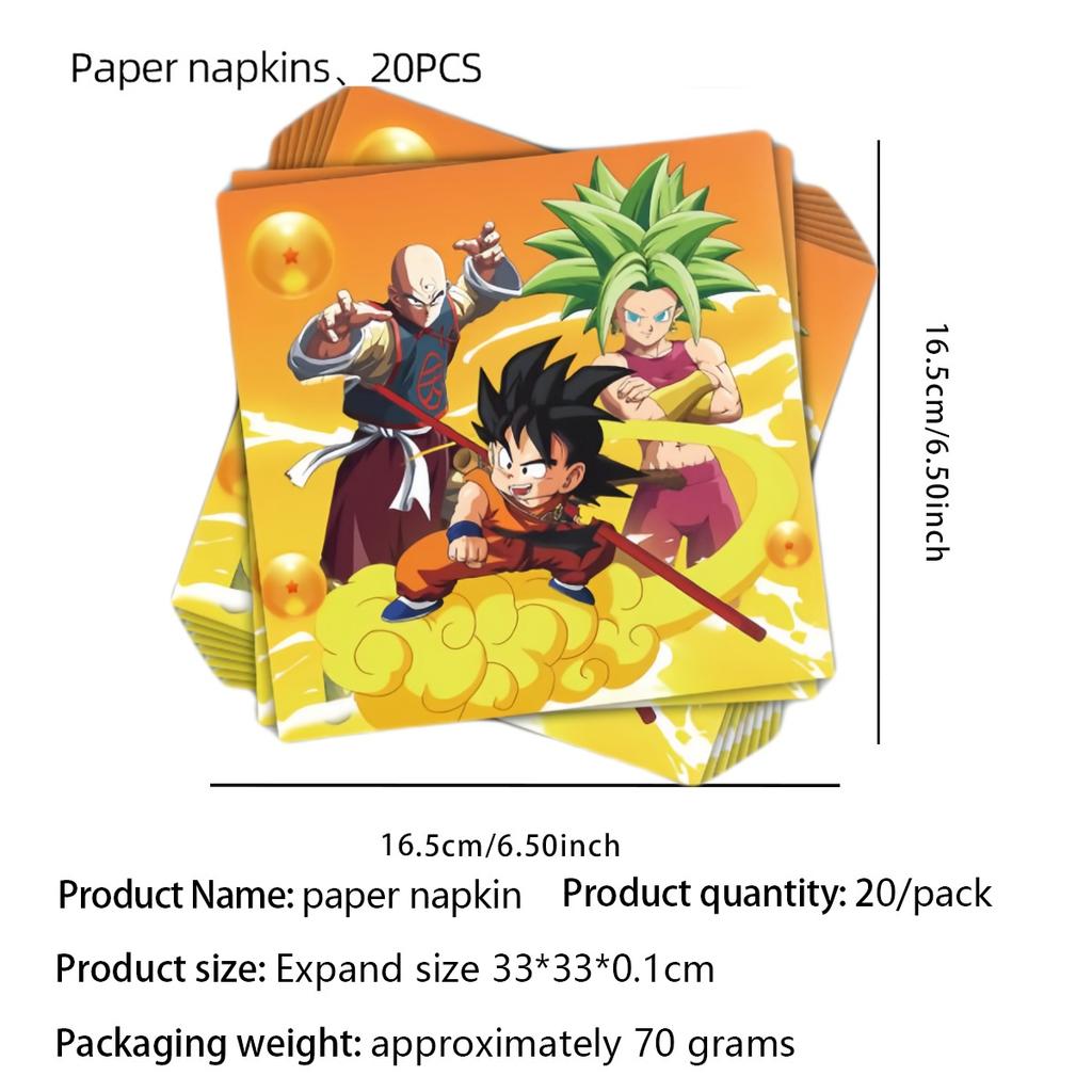 Dragon Ball Geburtstag Dekoration Set Tischdecke Teller Serviette Becher Kuchen Deko Partyhut Babyparty Dragon Ball Partygeschenke