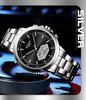 Sanda Men's Multifunction Luminous Waterproof Chronograph Steel Band Dual Display Watch