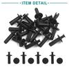 ACROPIX 8mm Hole Black Door Fender Push Plastic Rivet Retainer Clip for Car - 20 Pcs