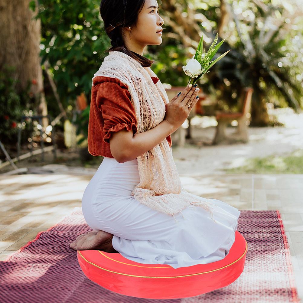 Round Floor Cushion for Meditation Yoga Practice Large Sitting Pillow Comfortable Ergonomic Design Zen Mat Ideal for Temple Home