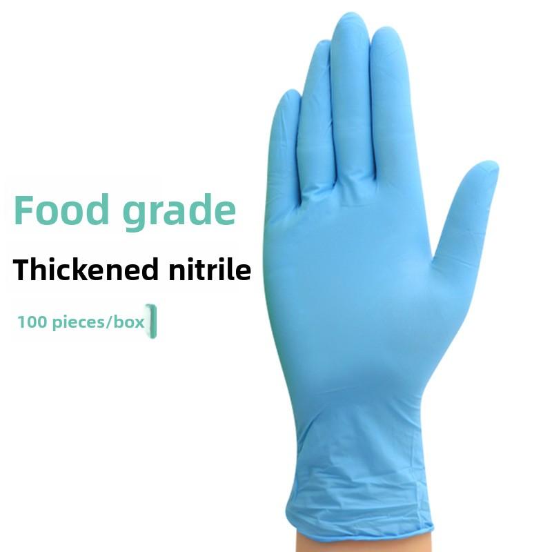 100Pcs Thickened Nitrile Gloves Food Grade Powder-Free Disposable Gloves for Kitchen Cleaning & Daily Protection