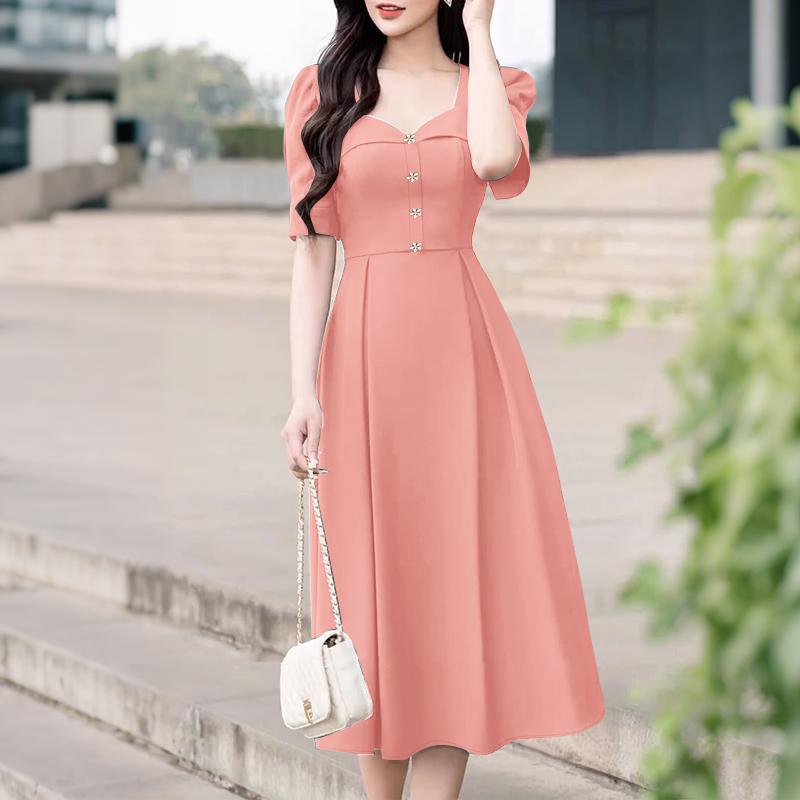 

ZANZEA Женское летнее повседневное элегантное платье с вырезом в форме сердца и короткими рукавами L