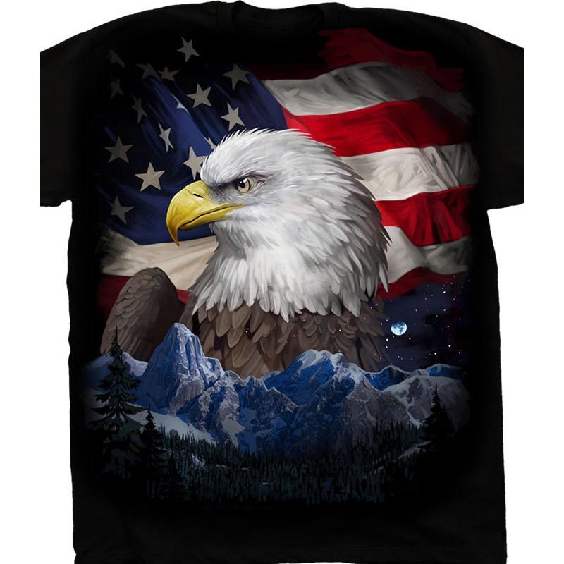 3D Print Tie-dye Pattern Style Stars Stripe Bald Eagle T-shirt for Men America 250 Years Independence Day Colors T Shirts 2026