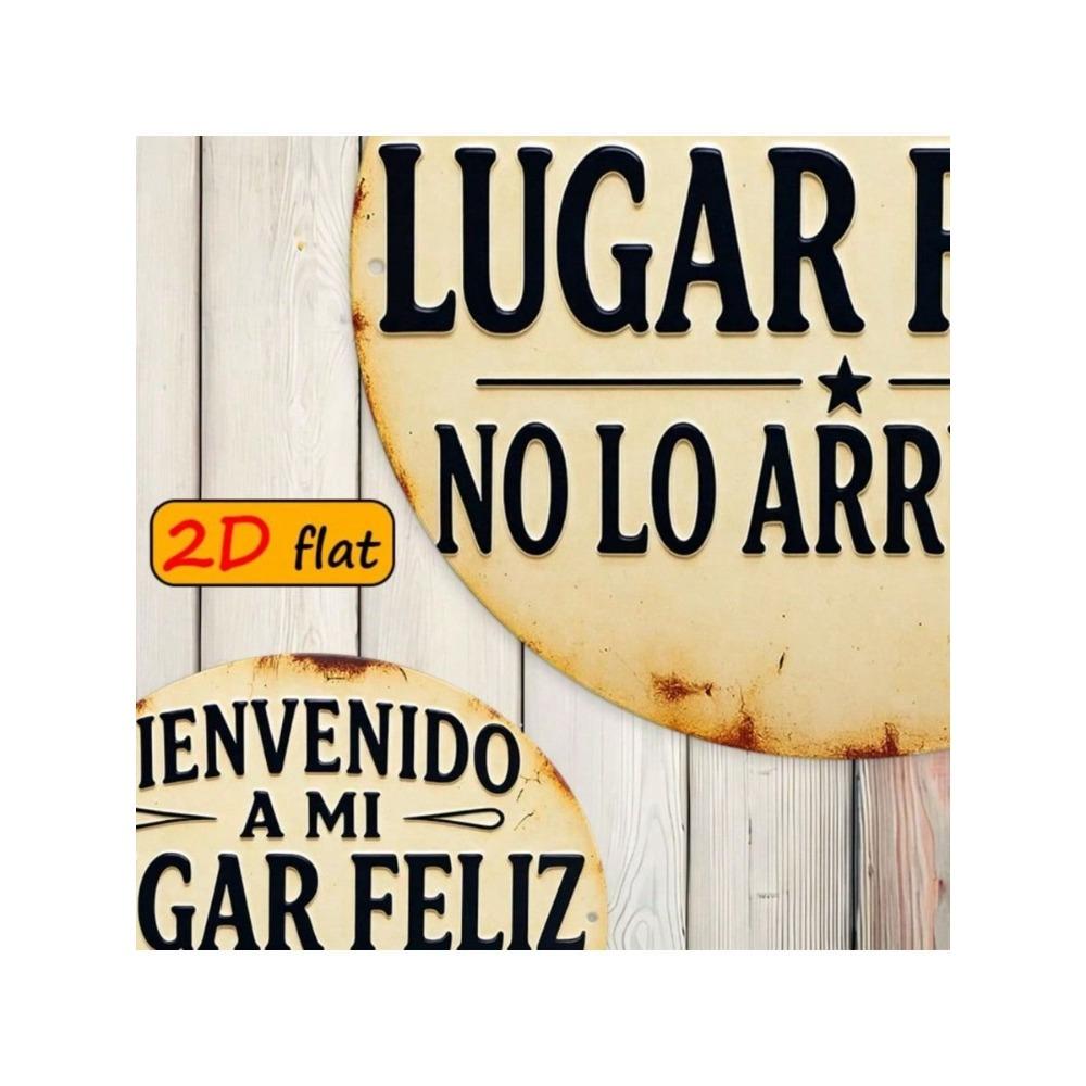 BIENVENIDO A MI LUGAR FELIZ Metal Wall Art Decor