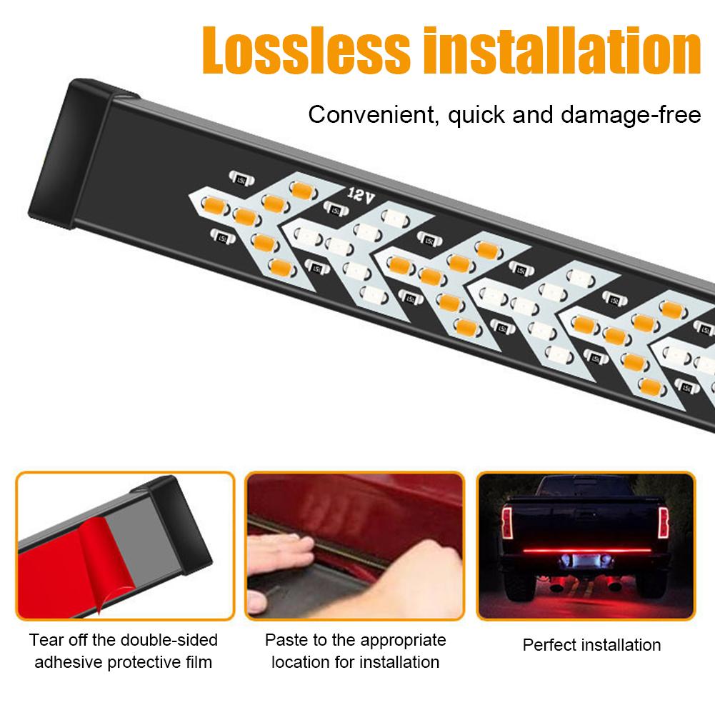 Lumină LED Săgeată 48/60 Inch Hayon Camion 12V Roșu Frână Stop Spate cu Semnalizare Secvențială Galbenă Lumină de Avertizare Stroboscop