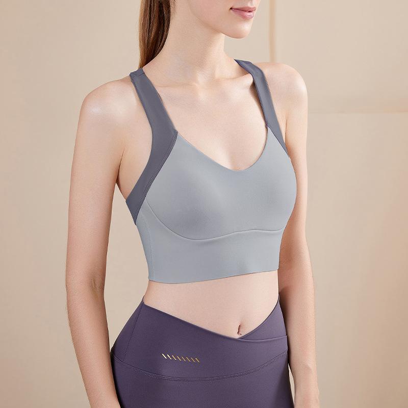 Женский дышащий ударопрочный спортивный бюстгальтер Push Up — фото 7