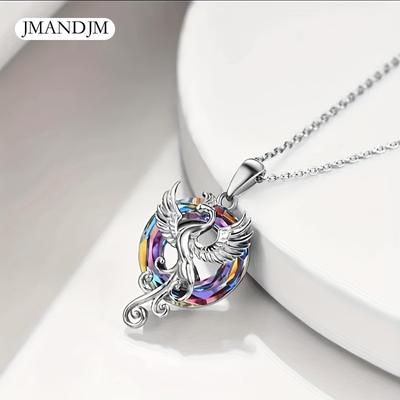 New Firebird Phoenix Pendant Colorful Crystal Ladies Necklace