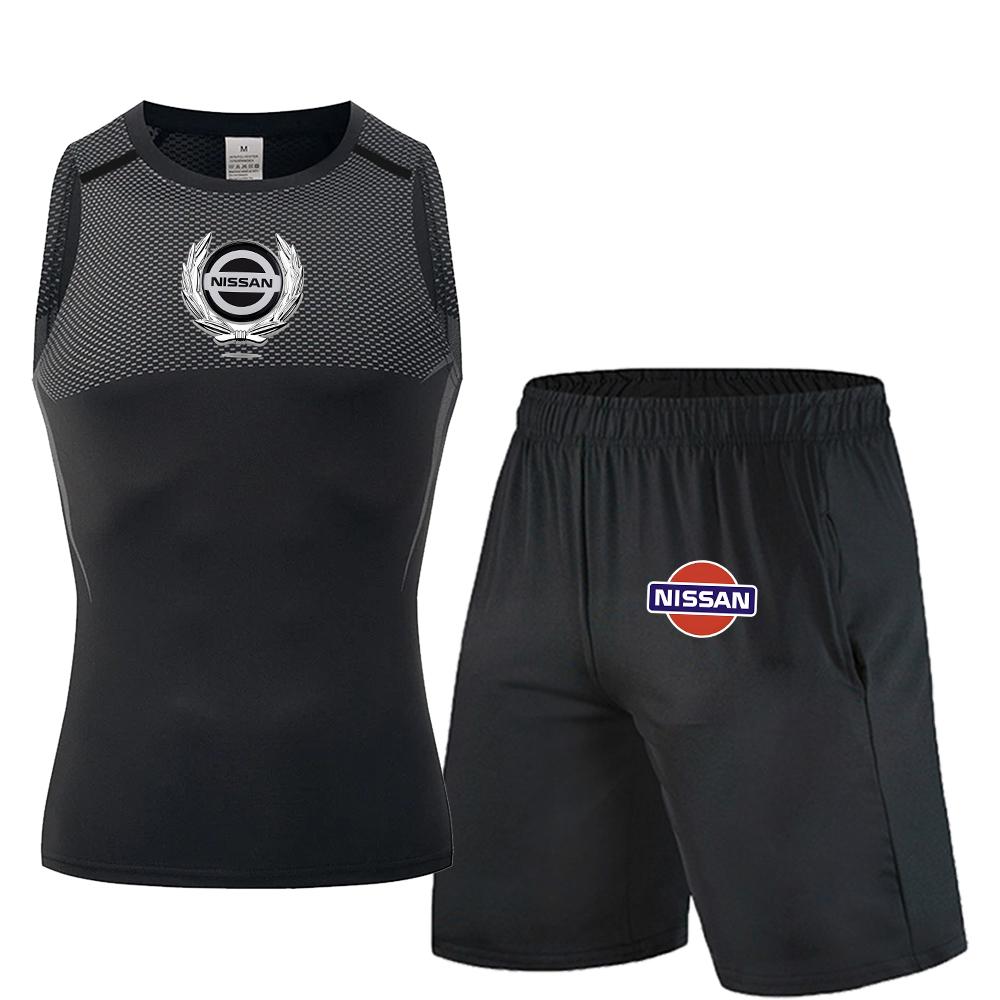 2026 Frühling Nissan Herren schnell trocknendes ärmelloses Sport-Tanktop-Set für Radfahren, Outdoor-Radbekleidung