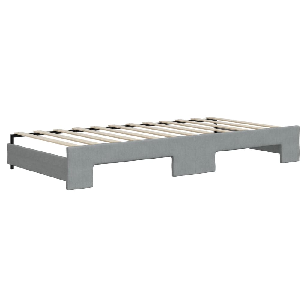 Vidaxl Sofa Rozsuwana Z Materacami, Jasnoszara, 90X200 Cm, Tkanina