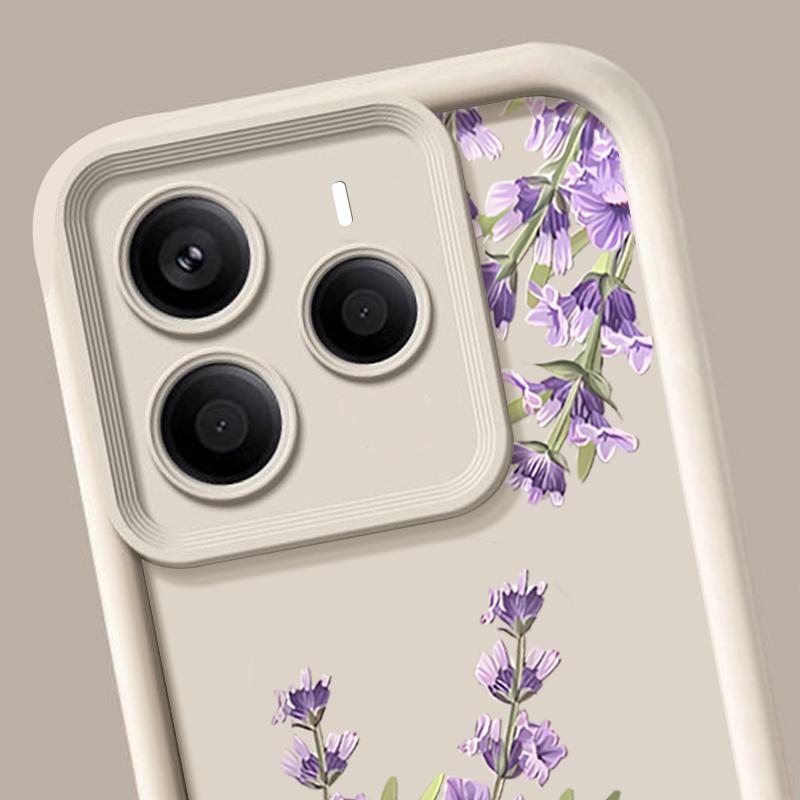 Floral Pattern Matte Soft Cover For Xiaomi 14T Pro 13T Redmi Poco X7 F6 Pro X6 Note 14 Pro 13 12 11 TPU Lens Protection Shockproof Silicone Phone Case