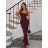 Western Style Sexy Backless Dress Women Autumn New Slim Fit Slimming Sheath Long Dress Pure Desire Style Suspender Dress