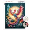 DIY Framed Pearl Painting Kit Phoenix Bird 3D Sparkling Bead Art Canvas Ready To Display Home Decor Gift for Wall Art Craft Project Decorate