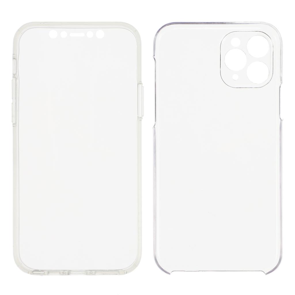 For iPhone 11 Pro Max Case TPU Frame Clear Acrylic Back Phone Cover with PET Film