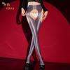 Four-Sided Hollow Open-Crotch Glossy Stockings Sexy Smooth Leggings Bodybuilding Tight Yoga Pants