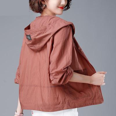 MAITA Summer Women Jacket Thin Coat Casual Long Sleeve Hooded Jacket Female Windbreaker Sunscreen Jacket Outwear
