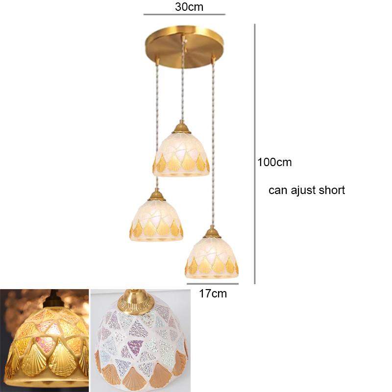Glass Ceiling Chandelier Creative Sea Shell Lampshade Bedroom Bedside Hanging Lamp Interior Decoration Lighting Pendant Lights
