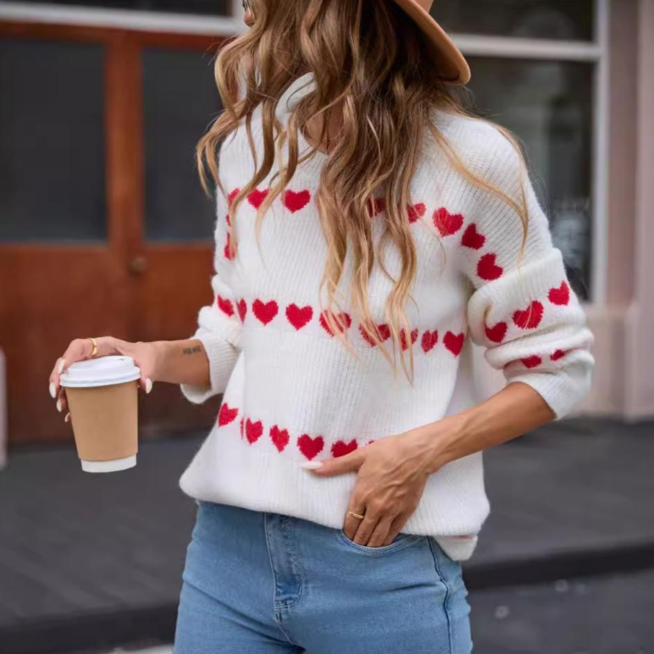 Damska jesienno-zimowa dzianina Love Fashion sweter pulower