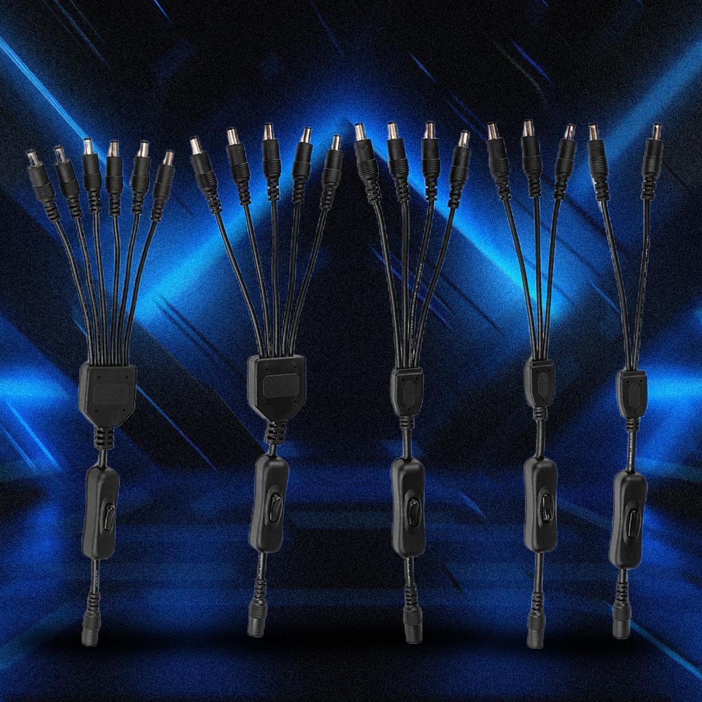 DC5.5x2.1mm 1 Buchse auf 2/3/4/5/6 Stecker Ein/Aus Steuerkabel DC5521 Y-Splitter Adapterkabel für Überwachungskamera LED