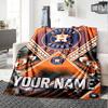 Name Custom Houston Astros Logo Print Flannel Blanket High Quality Warm Comfortable Cover for All Seasons Perfect for Gifts Home Decor