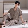 Pajamas Men's Summer Cotton Short Sleeve Trousers Thin Summer 1011 New Men's Large Size Summer Loungewear