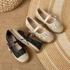 Fashion Elegant Women's Air Mesh Espadrilles Belt Strap Lace Mary Janes Ladies Breathable Lace Fisherman Shoes Embroidery Flats Loafers