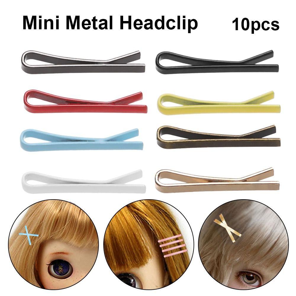 

10PCS Mini 1.1cm Mini Metal Doll Clip Tiny Mini Hair Clip Doll Doll Head Clips Mini Metal Children темно-сірий колір
