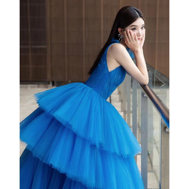 Temperament Light Wedding Dress 2025 Wedding Dress New Blue Indoor Clothing Colored Dress Women