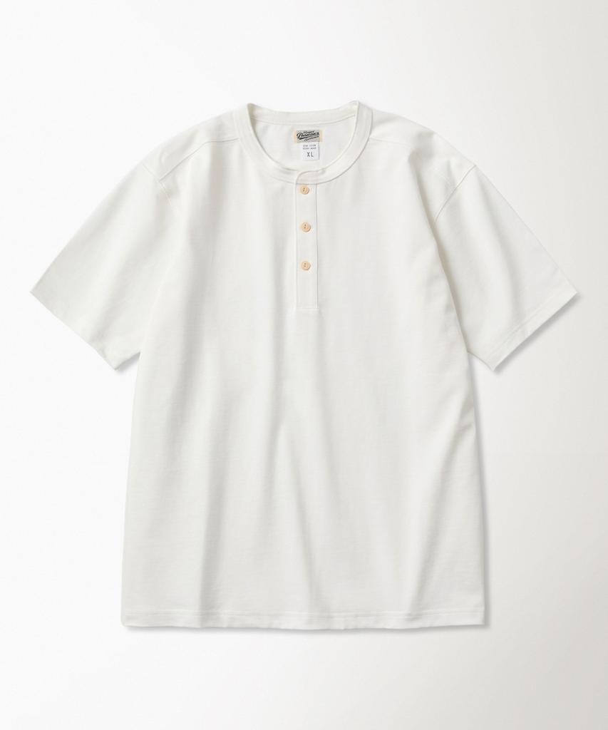 Beulonseun 10.6 Oz Cotton Short Sleeve Henley Tee White