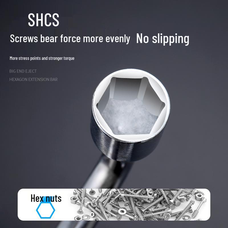 L-Type Tire Wrench for Car - Spare Tire Change & Removal, Pipe Socket Head in 17/19/21/22mm