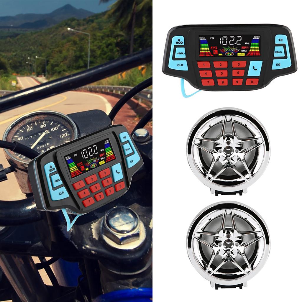 Voděodolný motocyklový BT MP3 přehrávač Audio Stereo reproduktorový systém USB nosič paměťových karet