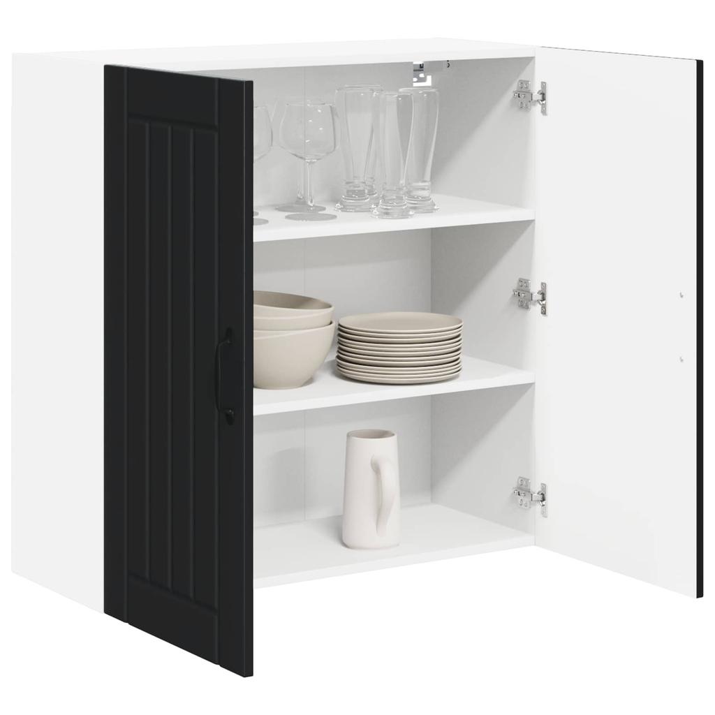 vidaXL Wall Cabinet LUCCA Black 80 x 31 x 80 cm Particleboard