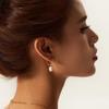 18k Natural Freshwater Pearl Star Pendant Hoop Earrings - Women's Fashion, Versatile, Gold-Plated Stainless Steel.