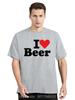 Funny I Love Beer Red Heart Men's Clothing Fashion Casual Oversized T-shirt Drinking Fitness T Shirt Funny Print Cotton Tshirt