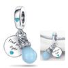 Blue Bulb Pendant Copper Plated Fitted Pendant Copper Original Bracelet For Jewellery Making